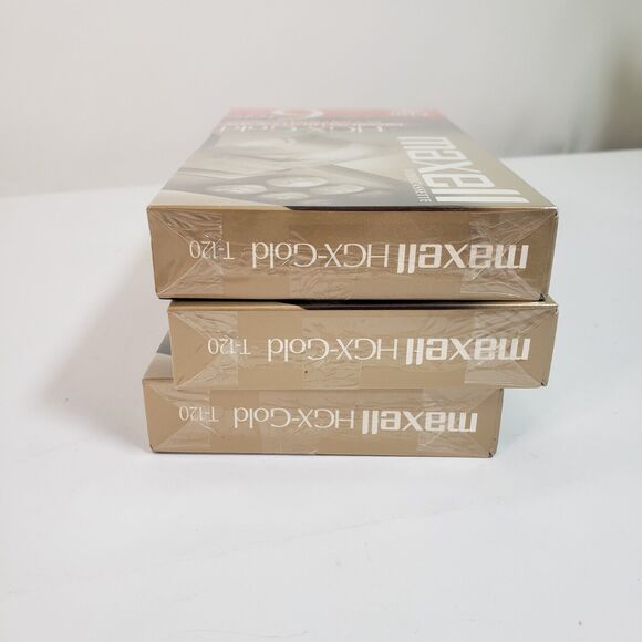 3 New Blank Sealed Maxell HGX-Gold T-120 VHS Video Cassettes - Picture 5 of 6